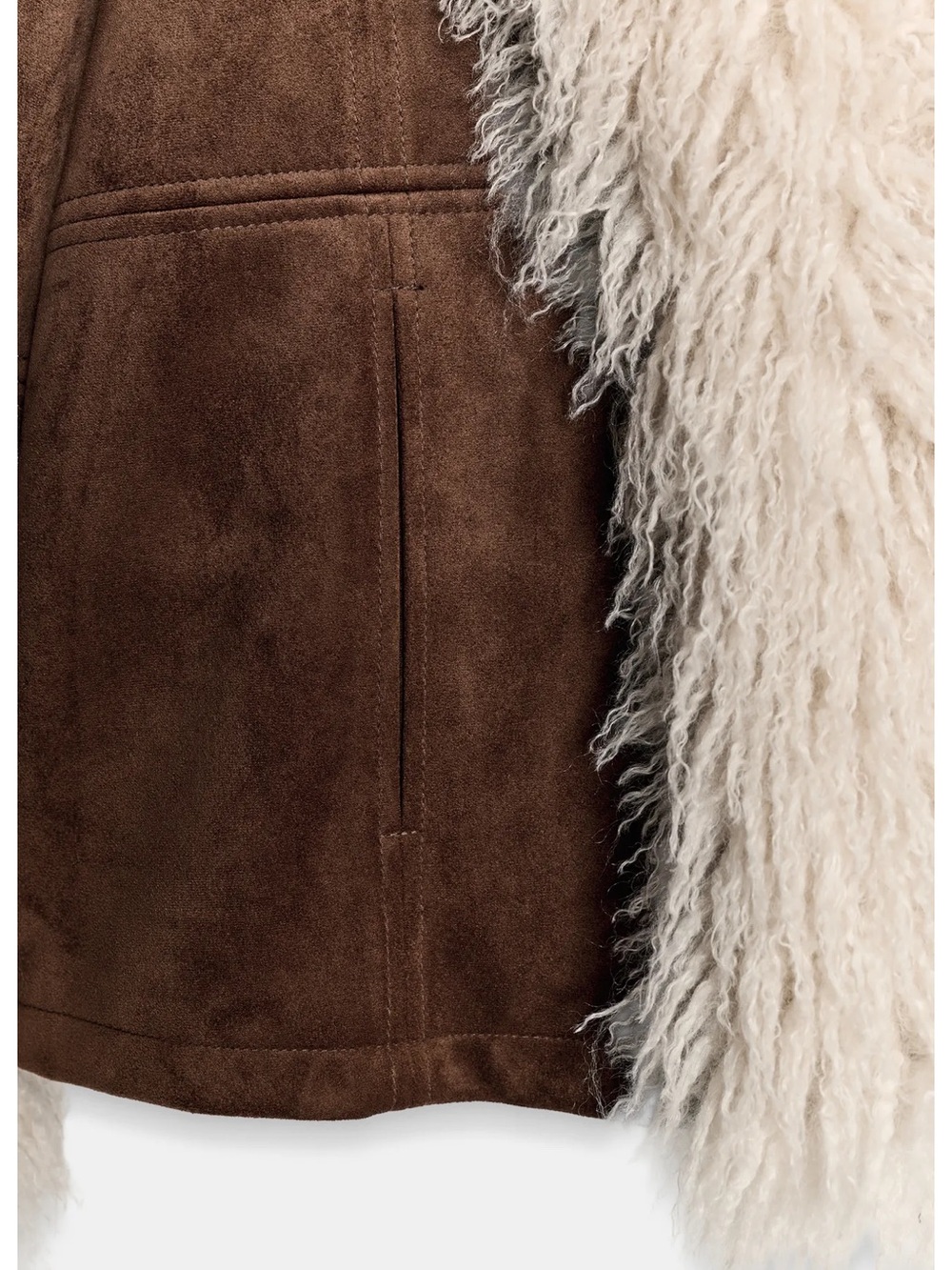 Zara DOUBLE-FACED FAUX FUR JACKET - Picture 5 of 7